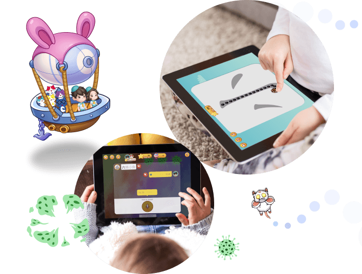 Kids learning Chinese with Maomi Stars app